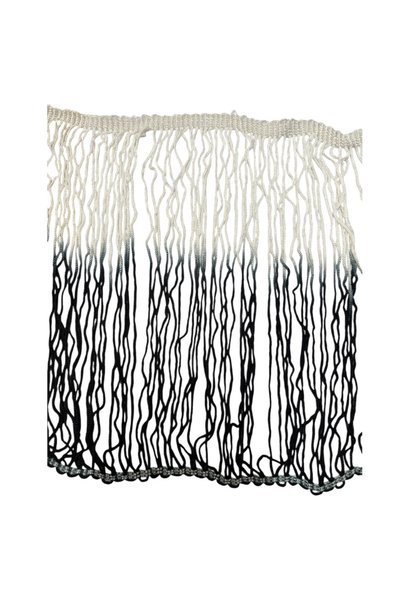 Atmosphere Fashion Franjuri textile alb-negru, 20 cm, metru liniar
