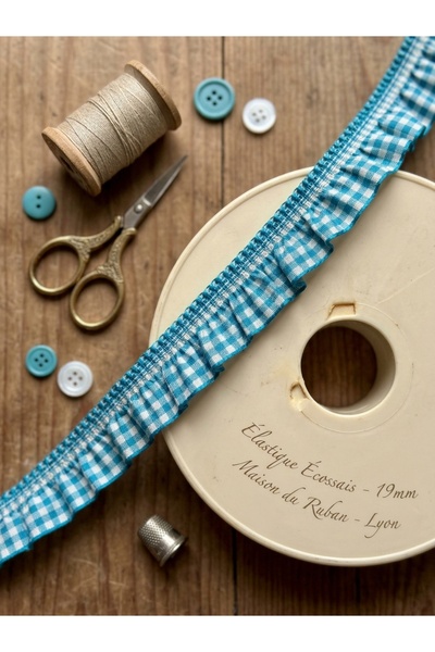 satab French Plaid Elastic / Ruffle 19 mm - 5 Meters 1824, one size