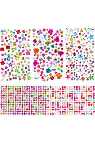 GENERAL ملصقات أحجار كريمة من MYDBUYSOME، 880 قطعة، ملصقات أحجار الراين للحرف...