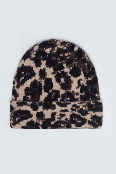 Big Star Căciulă de damă maro cu imprimeu leopard Partirosa 803 ONE SIZE