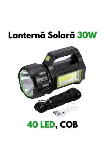 NO BRAND Lanternă solară 30 W, 40 LED COB, acumulator, HEL T95