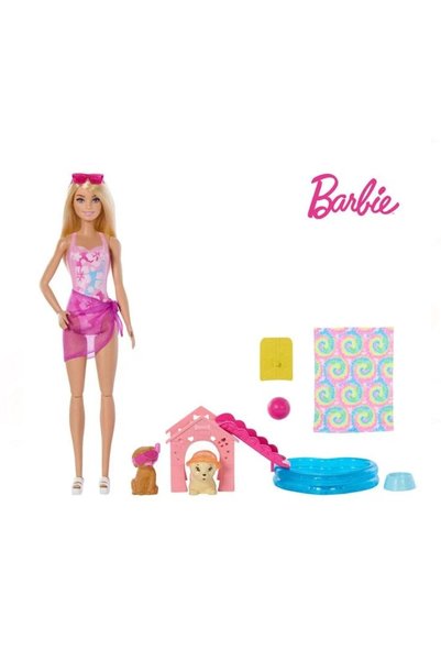 Barbie Papusa Puppy Pool Party - Mattel