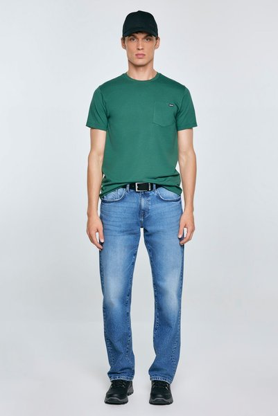Big Star Tricou bărbătesc cu buzunar verde Carbon 304 XL