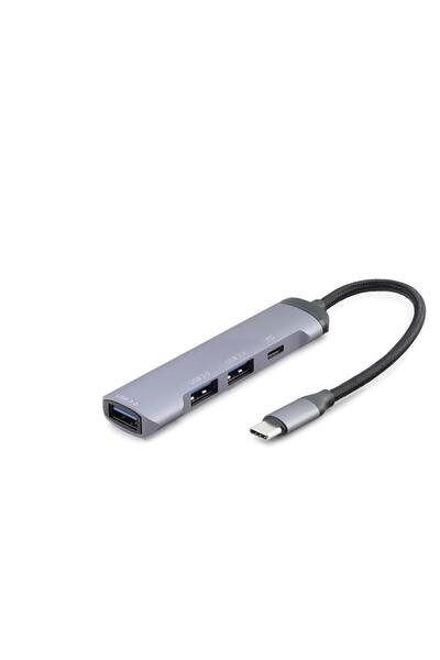 Marsilyan Type-c 3.0 Hub Pd 100W 4 Port 5 Gbps Gri HDX7040 TG-BSVA43