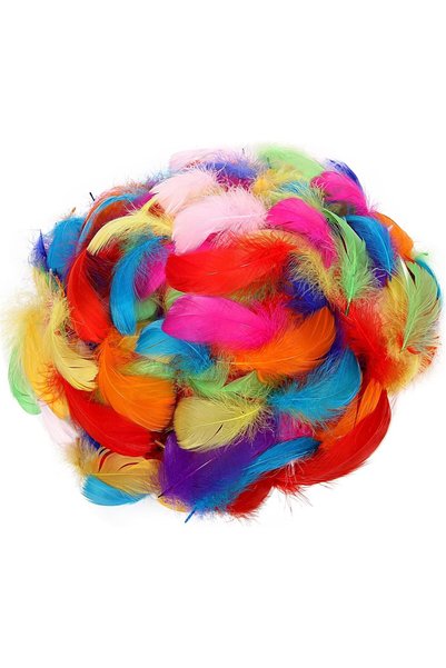 MAKINGTEC 200pcs Colorful Feathers, 3-5 inch Bulk for DIY Craft Wedding Home ...