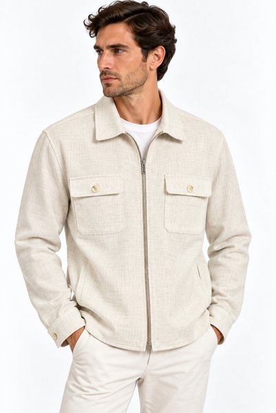 Caprisel MEN'S FLANNEL SHIRT JACKET WITH A ZIPPER