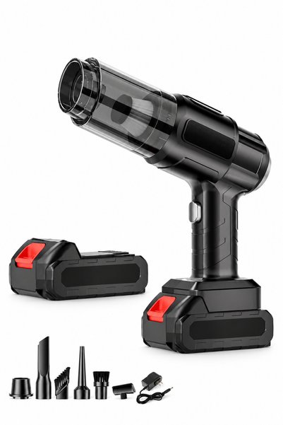 Luxis Cordless car vacuum, 21,000 Pa, two batteries, nozzles and carrying case