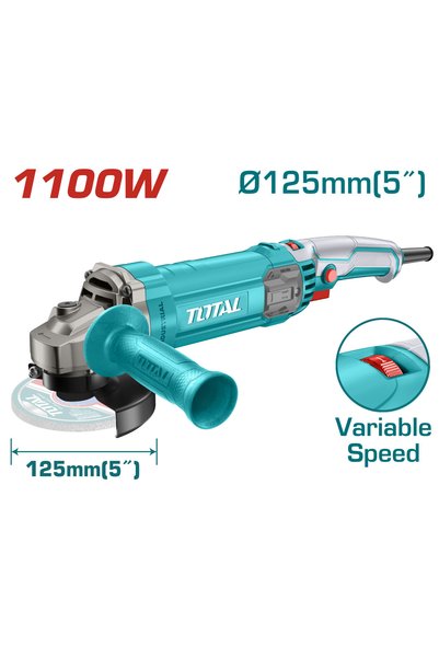 TOTAL Polizor unghiular cu variator, 1100W, diametru 125 mm, 12000 rpm