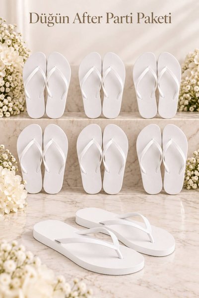 MÜJERİL'S Women's White Thong Slippers for Weddings, After-Parties, and Bride...