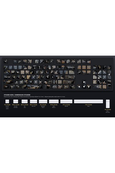 OEM Stickere Tastatura Set Tematica Piatra Ardezie Inchisa, Design Continuu, ...