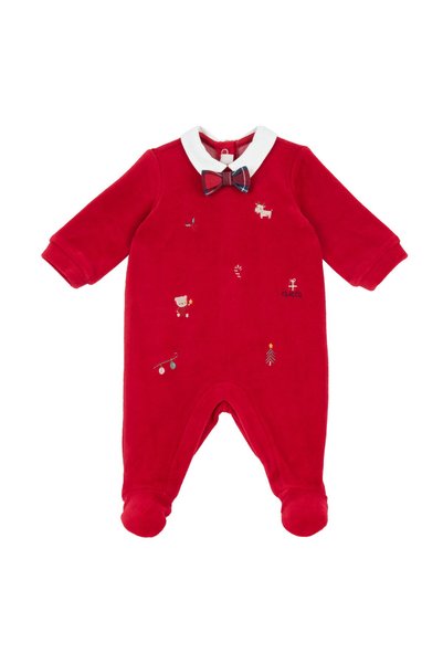 Chicco Salopeta bebelusi din velur pentru Craciun, Rosu, 02938-71MFCI