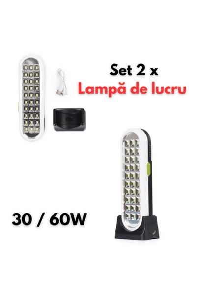 NO BRAND Pachet 2 x Lampa LED GDPLUS portabila de 30 / 60W, modelul GD 68-30/...