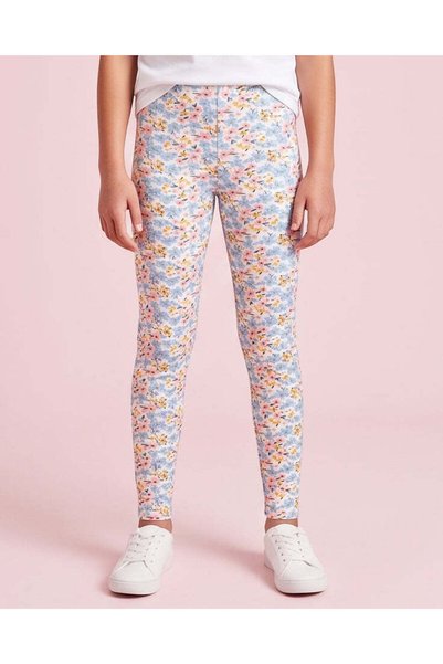 REDTAG Senior Girls Multicolour Floral Leggings