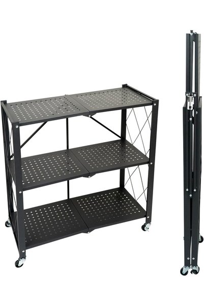 ACTEN Durable Metal Shelves by Mecheda | Foldable Storage Rack with Lockable ...