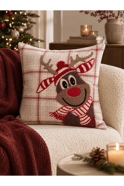 Pilloveland Punch-Embroidered New Year's Cushion Cover - 43 x 43 cm - Rudy Ch...