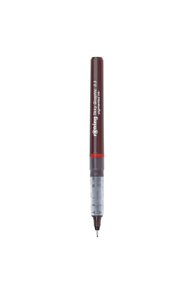Rotring 1904753 Tikky Grafik Fiber Uçlu Kalem, Siyah Mürekkep, Kahverengi Göv...