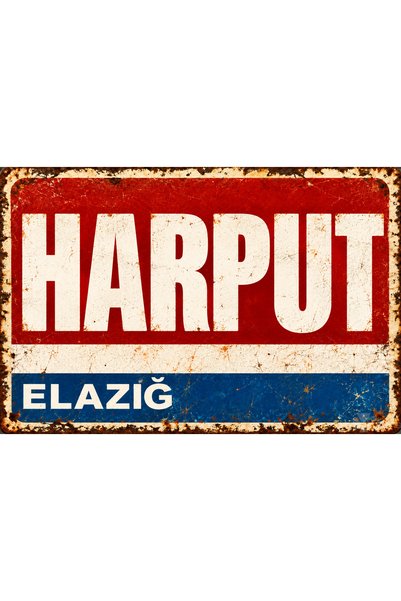 Lucena Tablou metalic vintage Harput Elazığ – Placă decorativă de perete cu d...