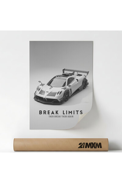 21mxm Poster Decorativ Tematică Automotive & Motivation - 'Break Limits', Mat...