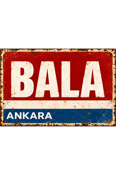 Lucena Placă de perete metalică retro „Bala Ankara”, placă decorativă de oraș...