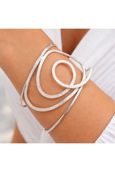 unbranded 4629E Γυναικείο Βραχιόλι CATHERINE BIJOUX Formed by hand bangle Ασημί
