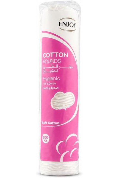 Enjoy Cotton Rounds – 100 Pcs: Ultra-Soft, 100% Pure Cotton Pads for Gentle M...