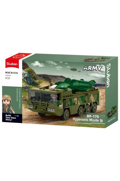 Sluban Set de construcție militar, 216 piese, Lansator de rachete mobil hiper...