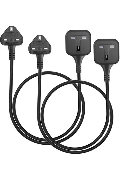 HITRENDS 1 Way Extension Lead 1M, 2 piece One-Way Extension Cord with 3-pin B...