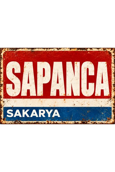 Lucena Tablou de perete vintage din metal Sapanca Sakarya, placă decorativă r...