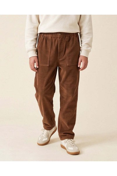 REDTAG Senior Boys Brown Corduroy Trousers
