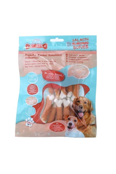 Jumbo Gustări Recompense pentru Câini Oase cu Calciu și Aromă de Somon - 100 g