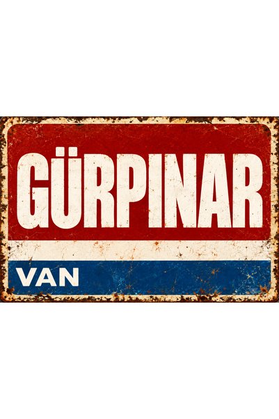 Lucena Gürpınar Van – Tablou decorativ de perete din metal cu aspect retro-vi...