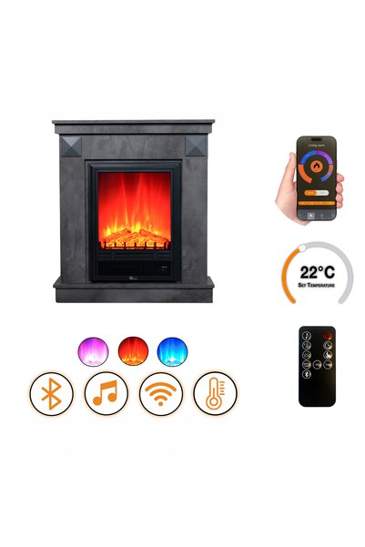 DLC GROUP DLC LEMBONGAN SMALL IRONY ELEKTRİKLİ ŞÖMİNE 3 RENK Wİ-Fİ BLUETOOTH SES EFEKTLİ 1800W ISITMA