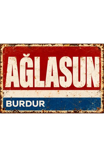 Lucena Ağlasun Burdur – Placă metalică de perete în stil retro, placă decorat...