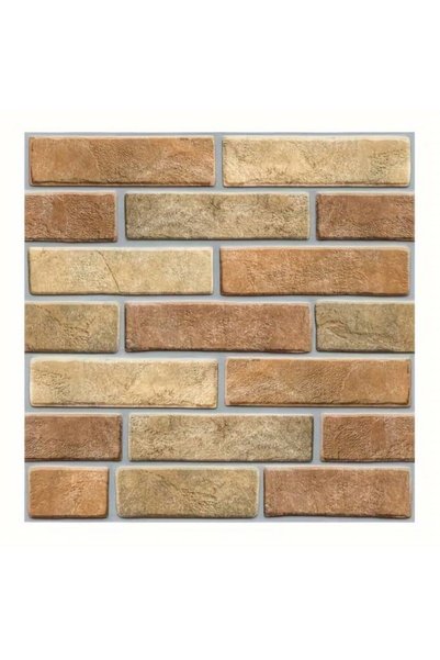 Evolium Set of 10 x 3d self-adhesive wall tiles with stone brick imitation, 3...