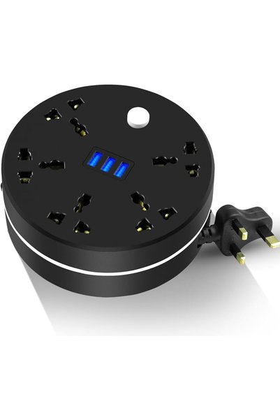 KASTWAVE Retractable Power Strip, 2M Extension Cord Retractable Power Strip S...
