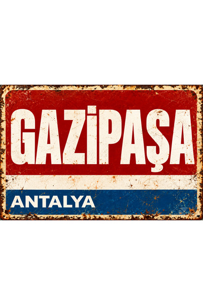 Lucena Gazipaşa Antalya – Tablou de perete din metal cu aspect vintage, placă...