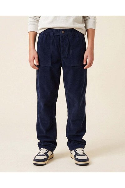 REDTAG Senior Boys Navy Corduroy Trousers