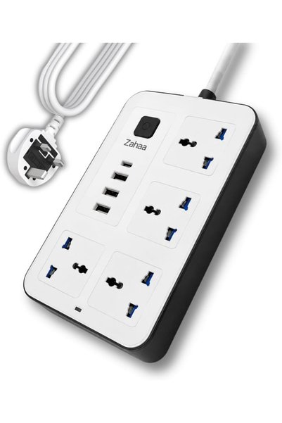 Zahaa 5m Universal Extension Cord with 4 Power Socket and 3 USB Slots 5 meter...