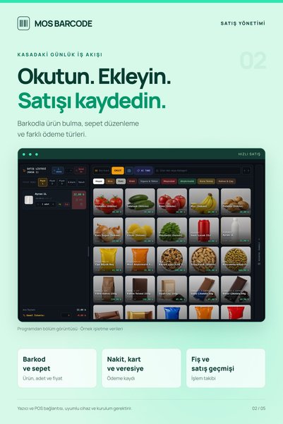Mosbarcode Barkodlu Satış Programı | Market Bakkal Stok Personel Takip ve Kasa POS Sistemi | Ömür Boyu Lisans