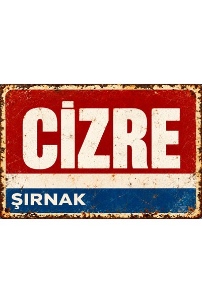 Lucena Cizre Şırnak Retro Vintage Metalni Zidni Ukrasni Znak sa Efektom Istro...