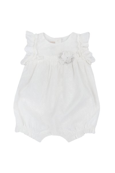 Chicco Salopeta bebelusi broderie engleza, Alb, 01687-70MFCO