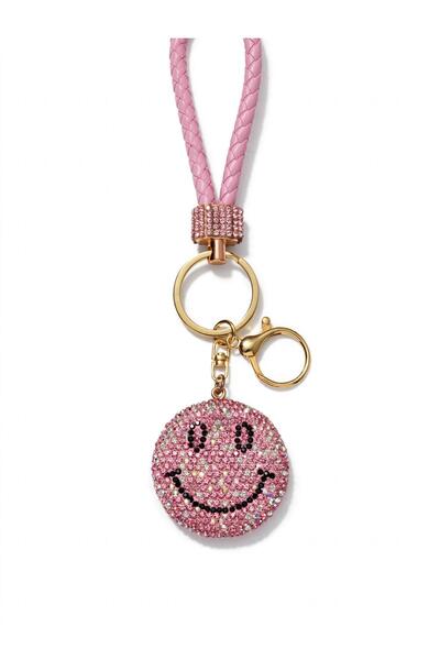 Bellinzona VIP Gemstone Smile Keychain & Charm [Pink-Silver]