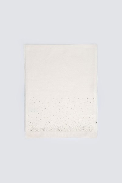 Big Star Eșarfă damă din bumbac cu cristale crem Cristaso 103 ONE SIZE