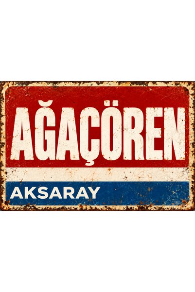Lucena Ağaçören Aksaray Placă de perete retro din metal, placă decorativă vin...