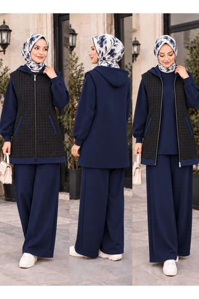asyadabutik Women's Quilted Vest 3-Piece Set