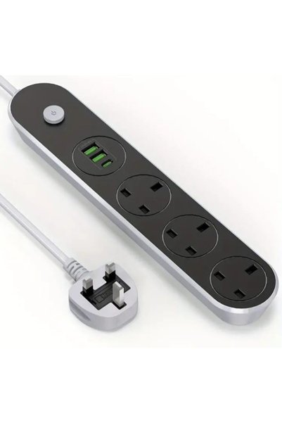 Generic سلك تمديد كهربائي، شريط طاقة بطول 5 أمتار مزود بمنفذي USB ومنفذ PD من...