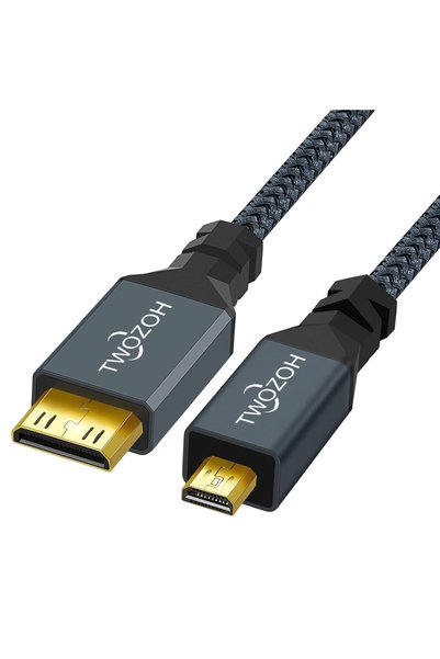 GENERAL كابل Twozoh من نوع Micro HDMI إلى Mini HDMI، ذكر Mini HDMI إلى ذكر Mi...