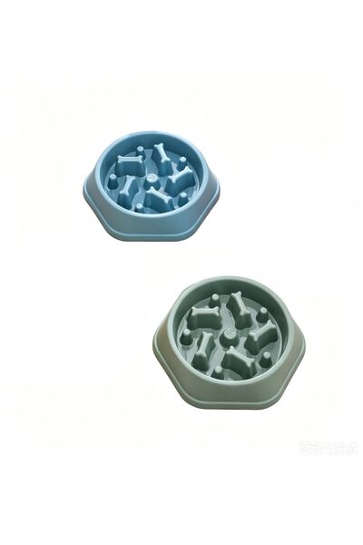 Cozycollections 2PCS Slow Feeder Dog Bowls & Cat Bowls, Anti - Gulping Pet Sl...