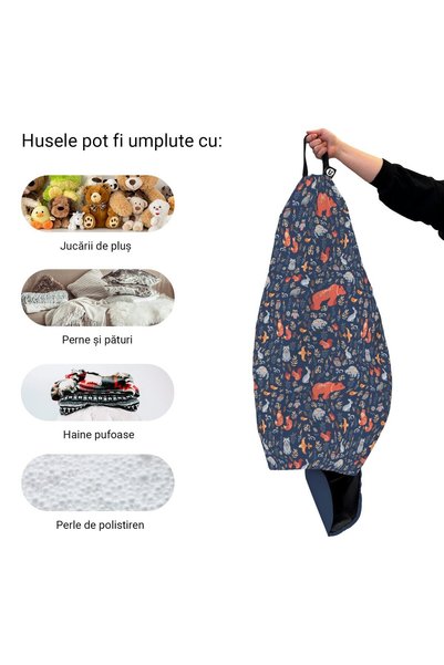 Updeco Husa exterioara Puf Bean Bag tip Para L, fara umplutura, impermeabil, ...