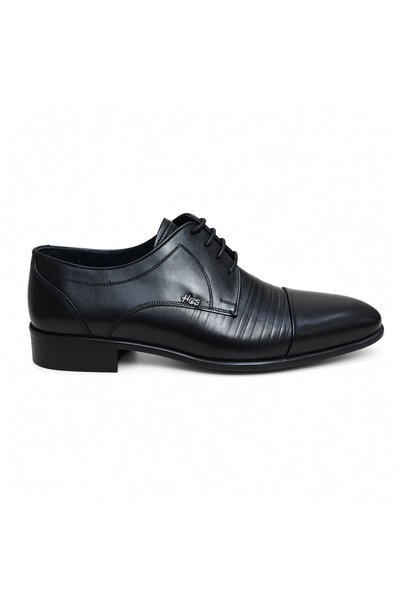 CihanShoes Men's Genuine Leather Classic Shoes, Black Summer Shoes